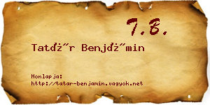 Tatár Benjámin névjegykártya