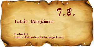 Tatár Benjámin névjegykártya