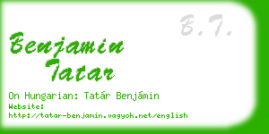 benjamin tatar business card