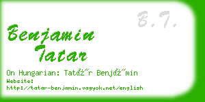 benjamin tatar business card